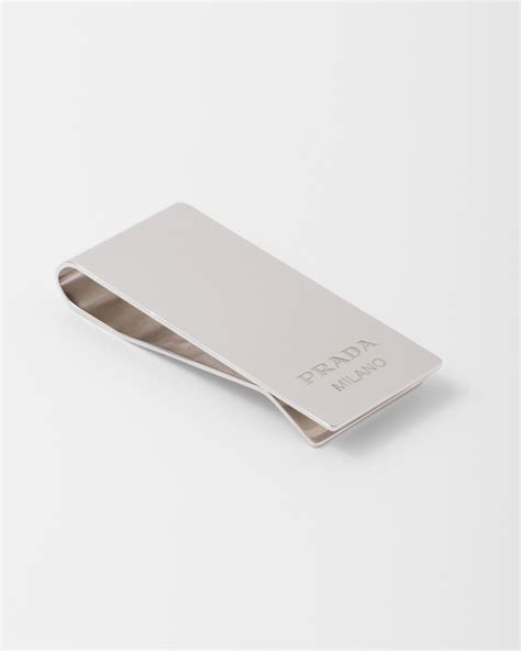 prada silver silver money clip